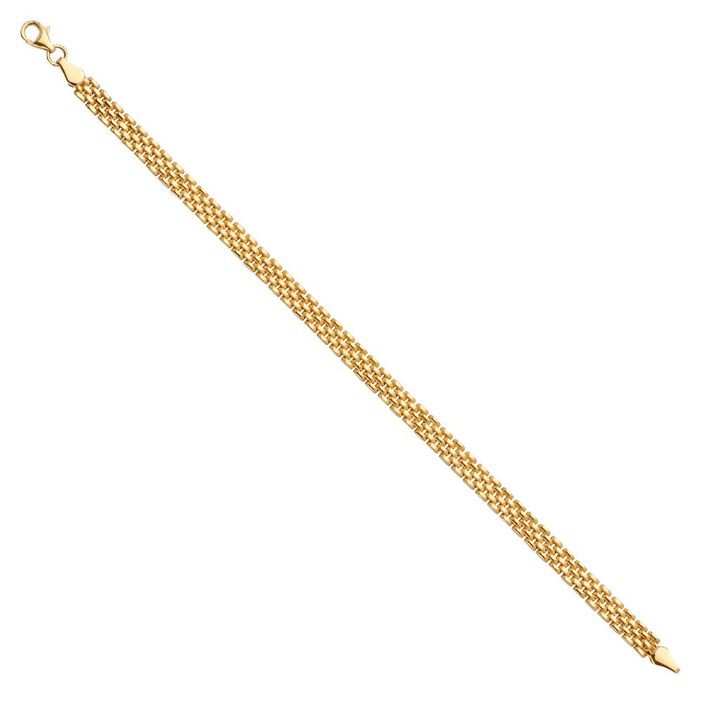 14k Pure Yellow Gold President Style Links Bracelet