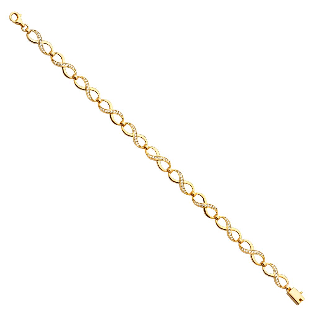 14k Pure Yellow Gold Infinity Symbol Bracelet