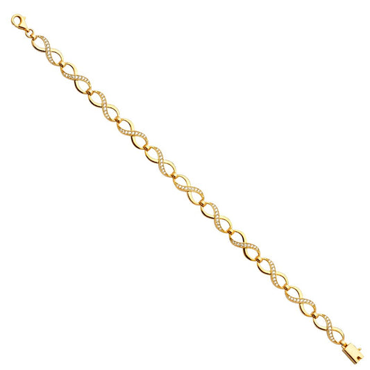 14k Pure Yellow Gold Infinity Symbol Bracelet