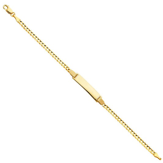 14k Pure Yellow Gold Cuban Links Baby ID Bracelet