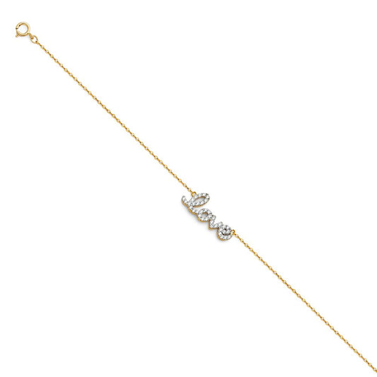 14k Pure Yellow Gold "Love" Bracelet