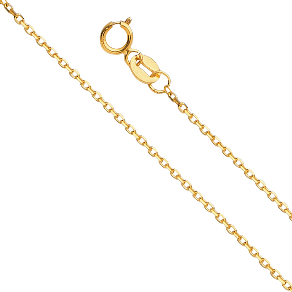 14K Italian Yellow Gold Cable Chain Necklace – Classic Fine Gold Chain