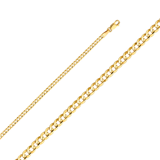 Solid 14K Yellow Gold Cuban Link Chain – Italian-Made Luxury