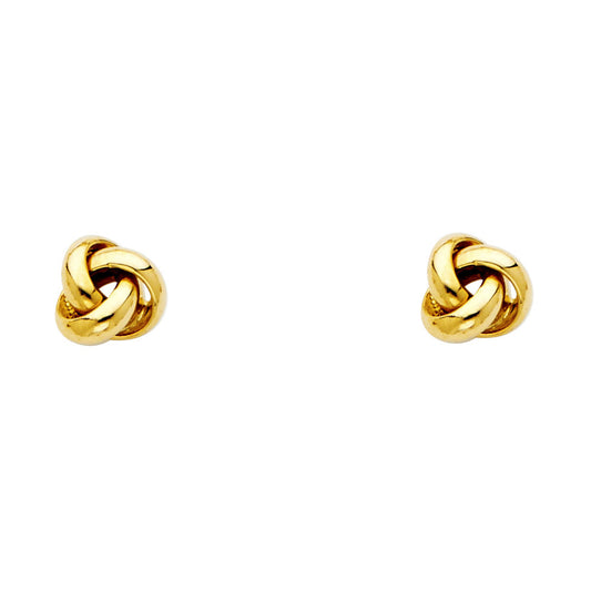 14K Solid Gold Love Knot Stud Earrings – Italian Yellow Gold