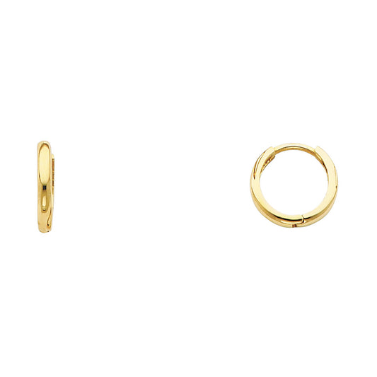 14K Gold Small Huggie Hoop Earrings – Classic Real Gold Huggies for Everyday Wear