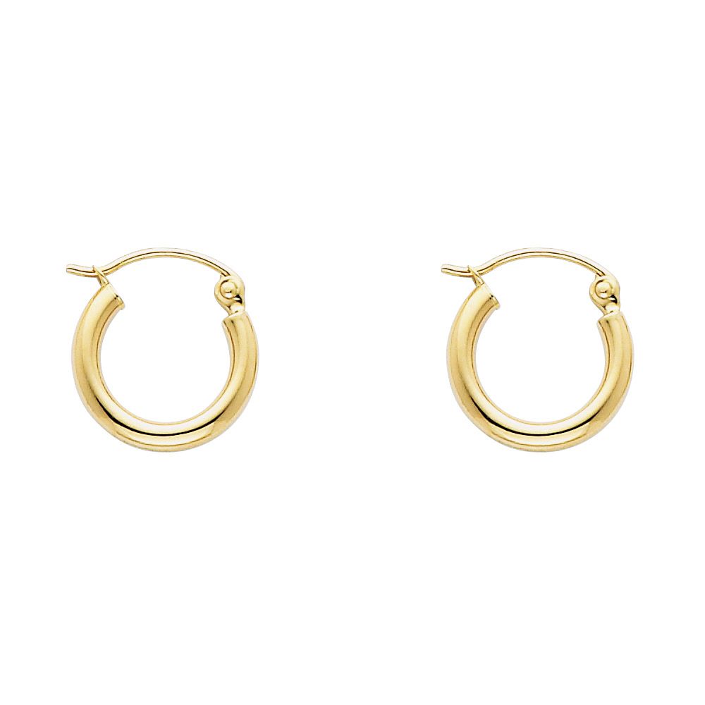 14k Yellow Gold Hoop Small Earrings