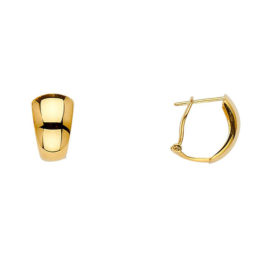 14k Yellow Gold Half Huggie Earrings