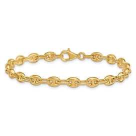 14K Italian Gold 7.25-Inch Gucci Style Bracelet - Luxurious and Elegant