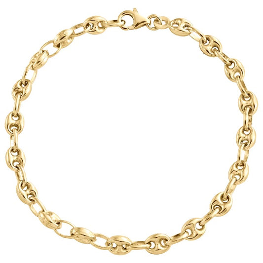 14K Italian Gold 7.25-Inch Gucci Style Bracelet - Luxurious and Elegant