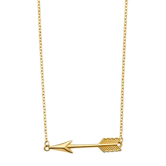 14k Pure Yellow Gold Arrow Light Chain Necklace