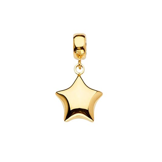 14K Italian Gold Star Pendant | Yellow Gold Charm | Handcrafted in Italy