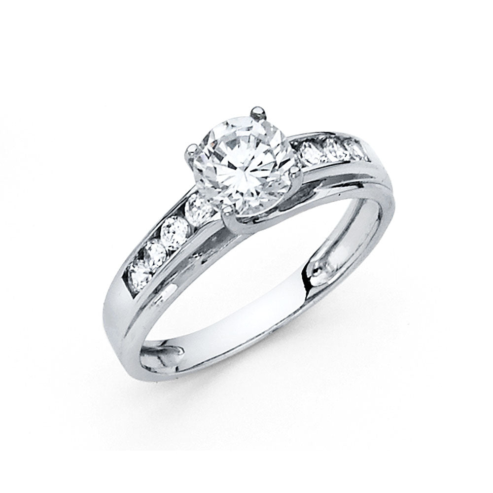 14k Pure Gold Engagement Ring with Round Cut Stone