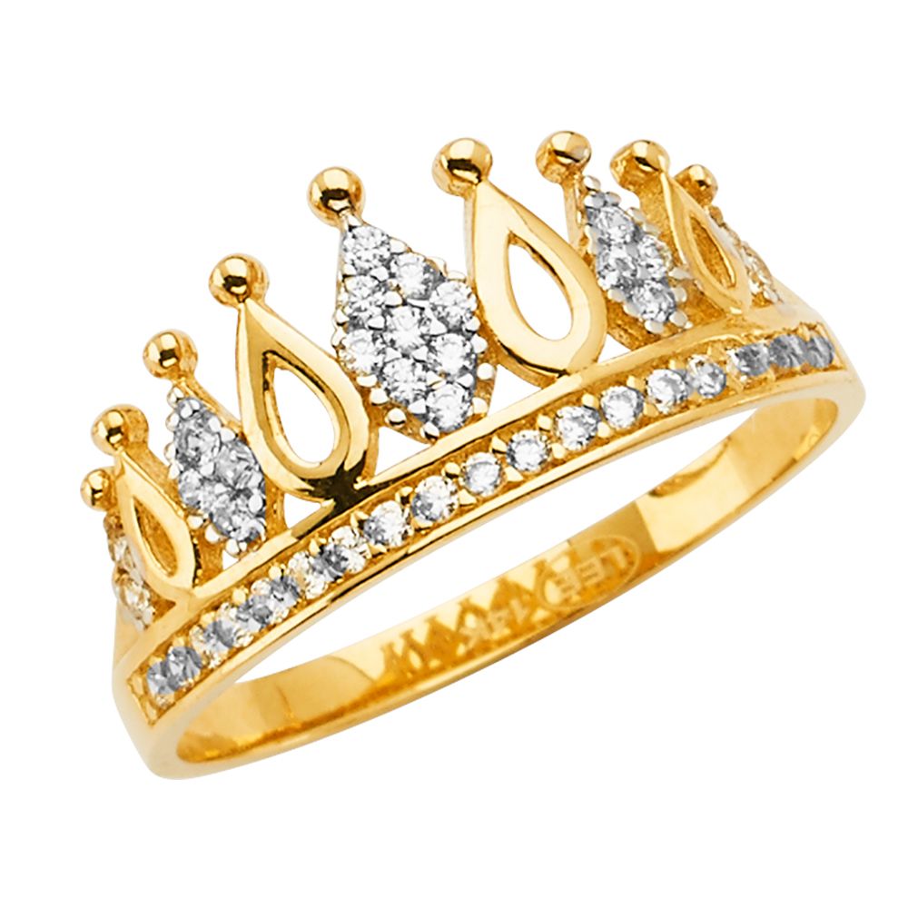 14k Pure Gold Crown Ring